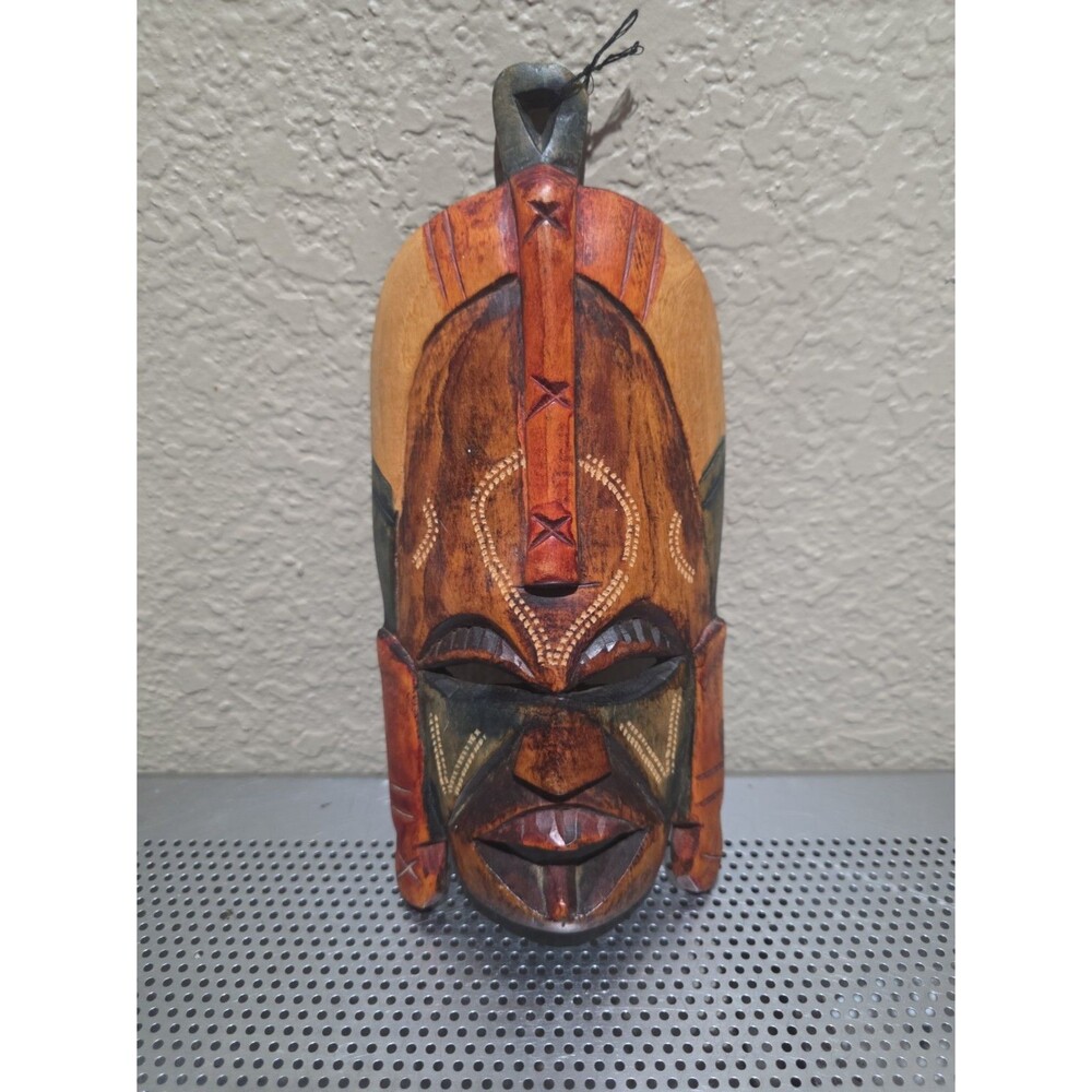 African wood mask Vintage Mask Wood Hand carved African mask Decor